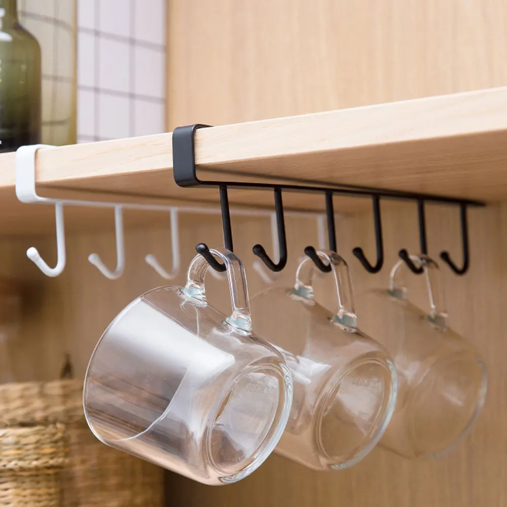 

kitchen storage rack Home seamless nail-free kitchen organizer hanging wrought iron wardrobe hook kitchen accessories organizer