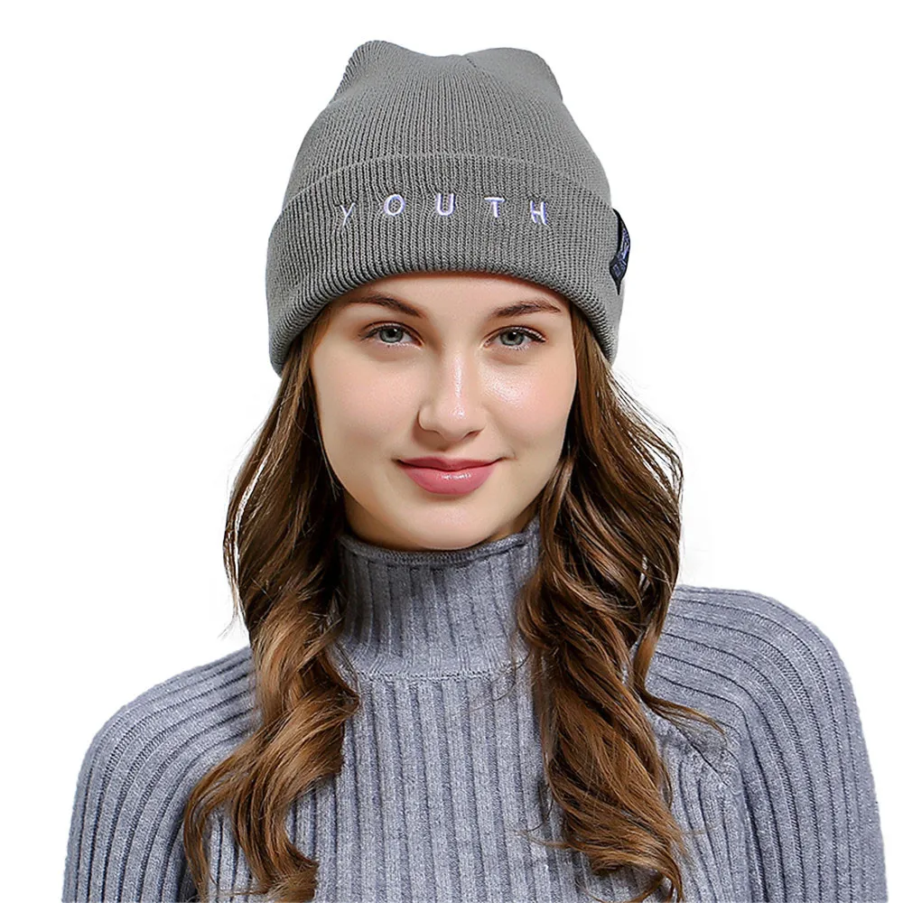 Zerotime#H5 NEW Letter Embroidered Men Women Baggy Wool Knit Ski Beanie Hat кепка шапка warm daily autumn Free Shipping