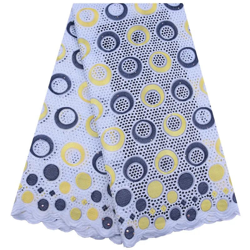 

Holes Design Nigerian Swiss Voile Lace In Switzerland Latest African Swiss 100% Cotton Lace Fabric Comfortable For Dress F1741