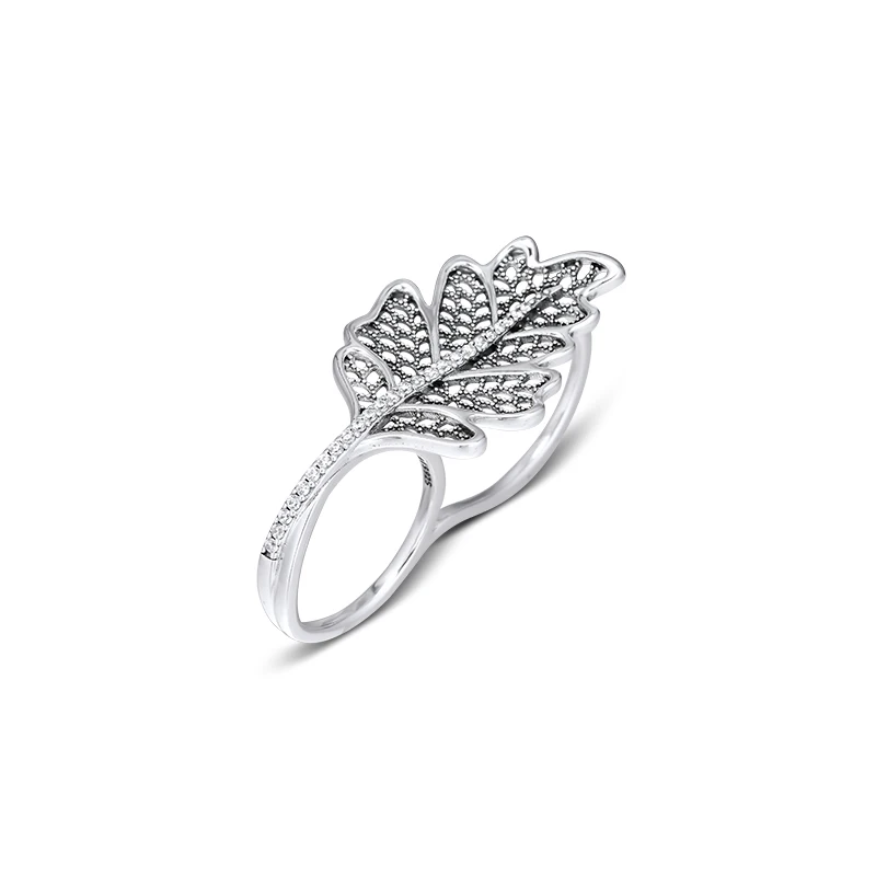 CKK кольцо в форме дубового листа двойные кольца для женщин Anel Feminino 925 ювелирные изделия из стерлингового серебра Wedding Mujer Свадебные обручальные кольца