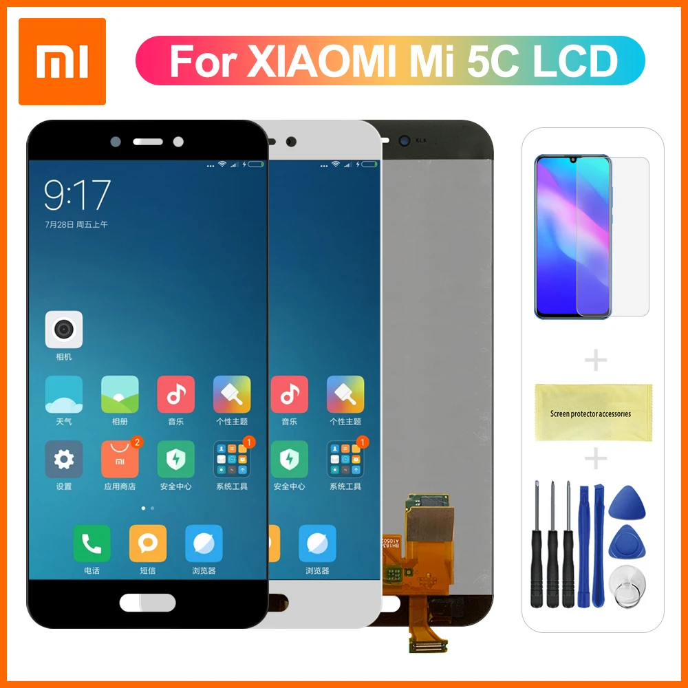 High Quality For XIAOMI Mi 5C Touch Screen Glass+LCD Display Digitizer Assembly Xiaomi Mi5c Smart Phone Free Shipping | Мобильные