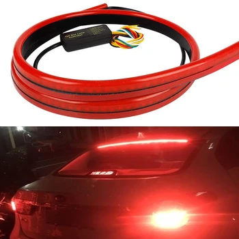 

12V Car Led Brake Light 100cm Multiple Modes Rear Tail Warning Light Flow Additional Brake Lights Strip Waterproof Auto Interior
