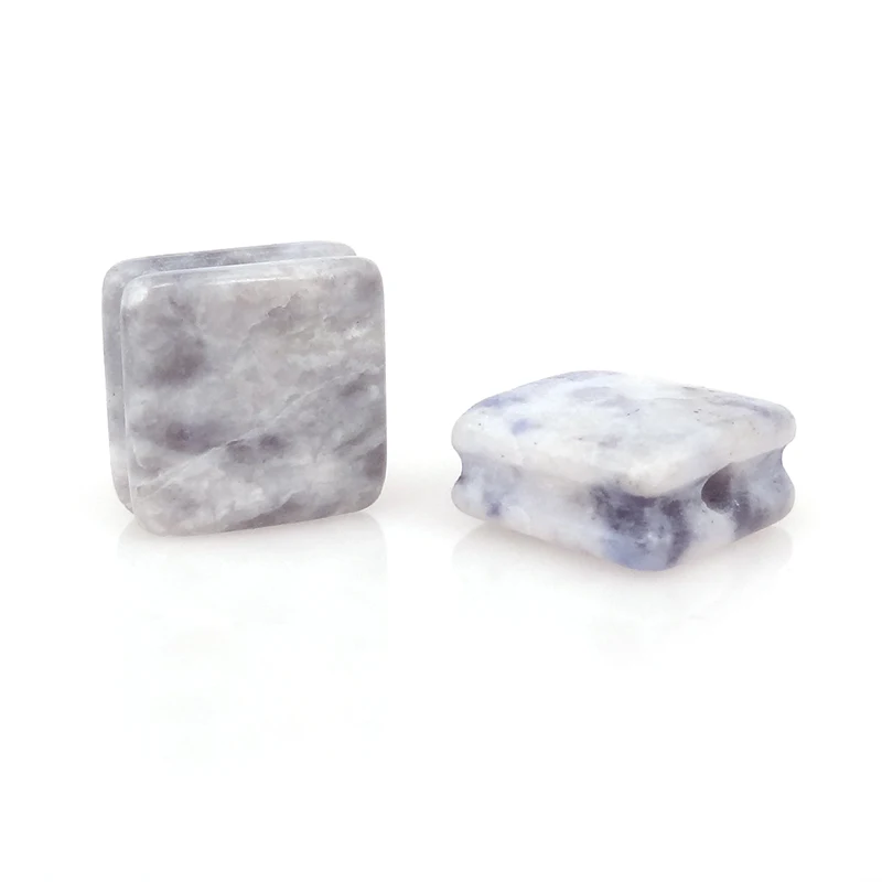 Light Sodalite Очаровательные квадратные натуральные тона камень Кабошон бусина для мужской женский браслет DIY модные ювелирные изделия изготовление полудрагоценных камней аксессуары - Цвет: Light Sodalite