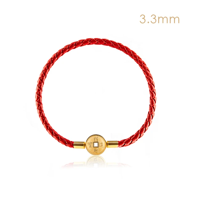 MOONLIGHT 2021 Gold Color Coin Bracelet For Women Genuine Leather Lucky Get Rich Red Bracelets Fashion Jewelry Birthday Gifts 3.3cm