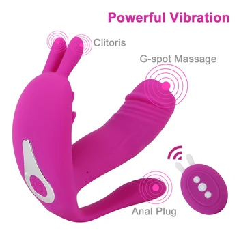 3 In 1 Wireless Vibrator For Women Heated Dildo Vaginal Clitoris Licks Anal Plug Erotic Penis Female Masturbator Sex Toys Erotic 4