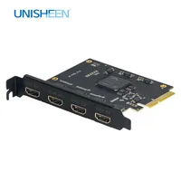 UNISHEEN 4 Channel 1080p OBS Vmix Wirecast Streaming 4 Channel 60fps Quad HDMI SDI Broadcast PCI Express HD Video Capture Card - Image 2
