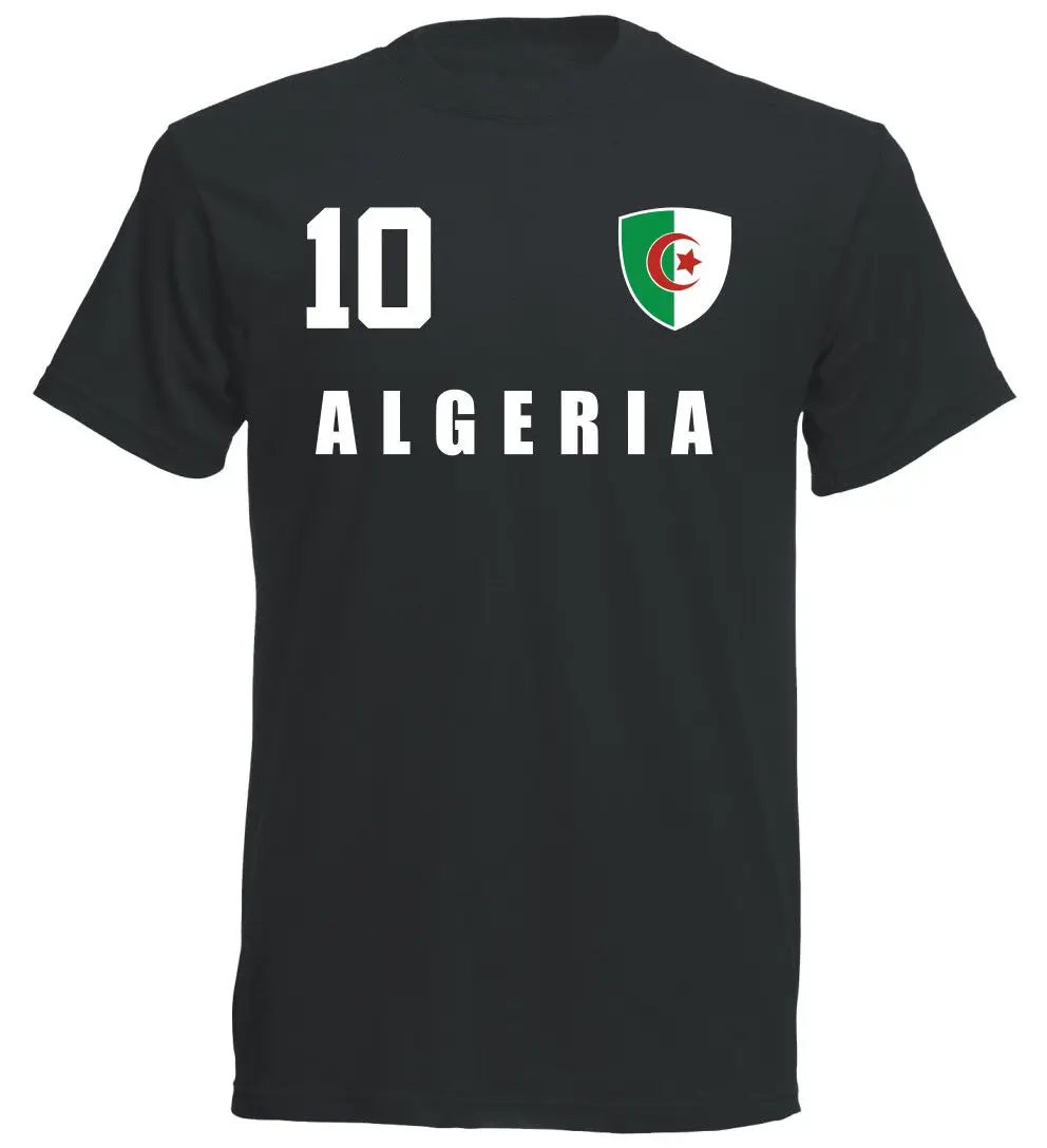 Футболка в летнем стиле с надписью Algeria забавная футболка из джерси цифрой All 10 2019