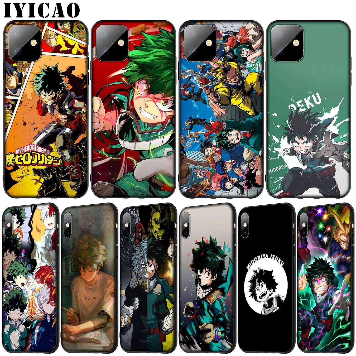 My Hero Academy Anime girl Soft Silicone Cover Case for iPhone 11 Pro XR X XS Max 6 6S 7 8 Plus 5 5S SE Black Phone |