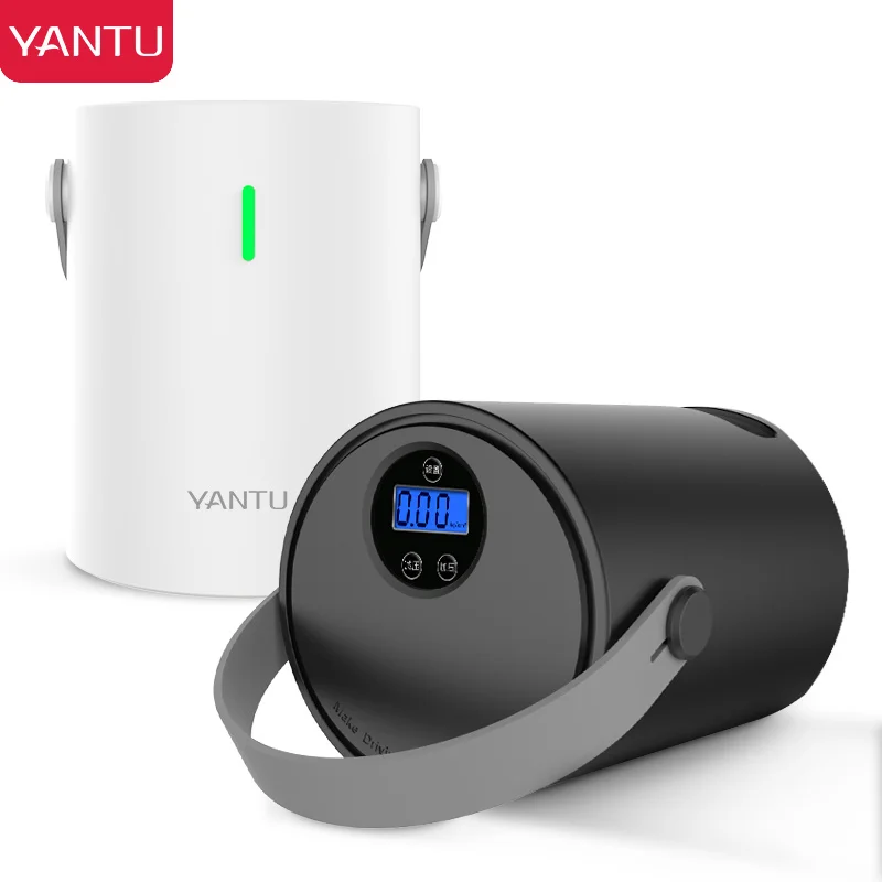 

YANTU Portable Air Compressor Pump Mini Car Air Pump 12.6V DC Auto Digital Corded Tire Inflator for car, Bed, Ball (black&white)