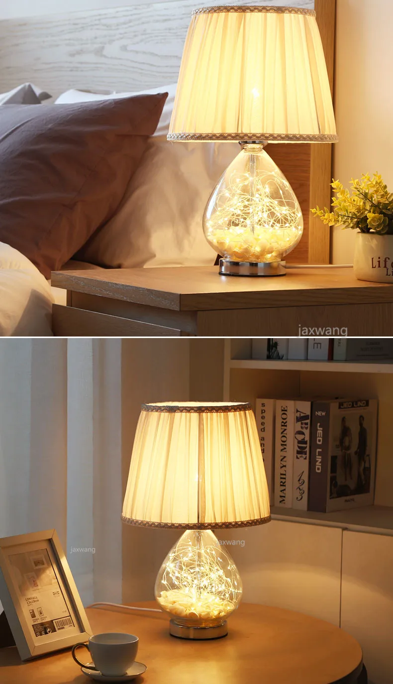 E27 Светодиодный светильник с регулируемой яркостью для украшения спальни, прикроватные лампы, настольные фонари для девочек, освещение для спальни, настольная лампа