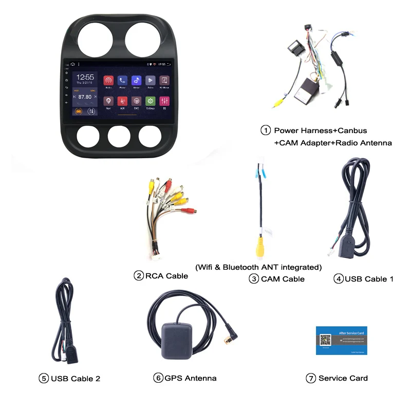 Top PX6 4G+64G Android 9.0 10.1 inch for Jeep Compass 2010-2016 Car DVD GPS Navigation Radio Audio Video Multimedia System 5