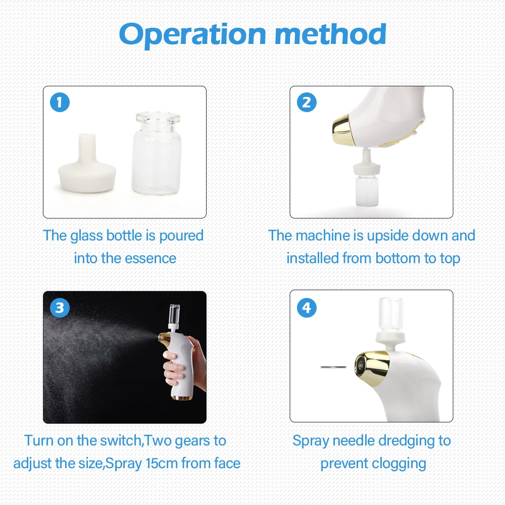 Водный кислородный пистолет-распылитель для красоты Airbush для омоложения кожи лица распылитель Массажер для увлажнения лица паровой красоты лица