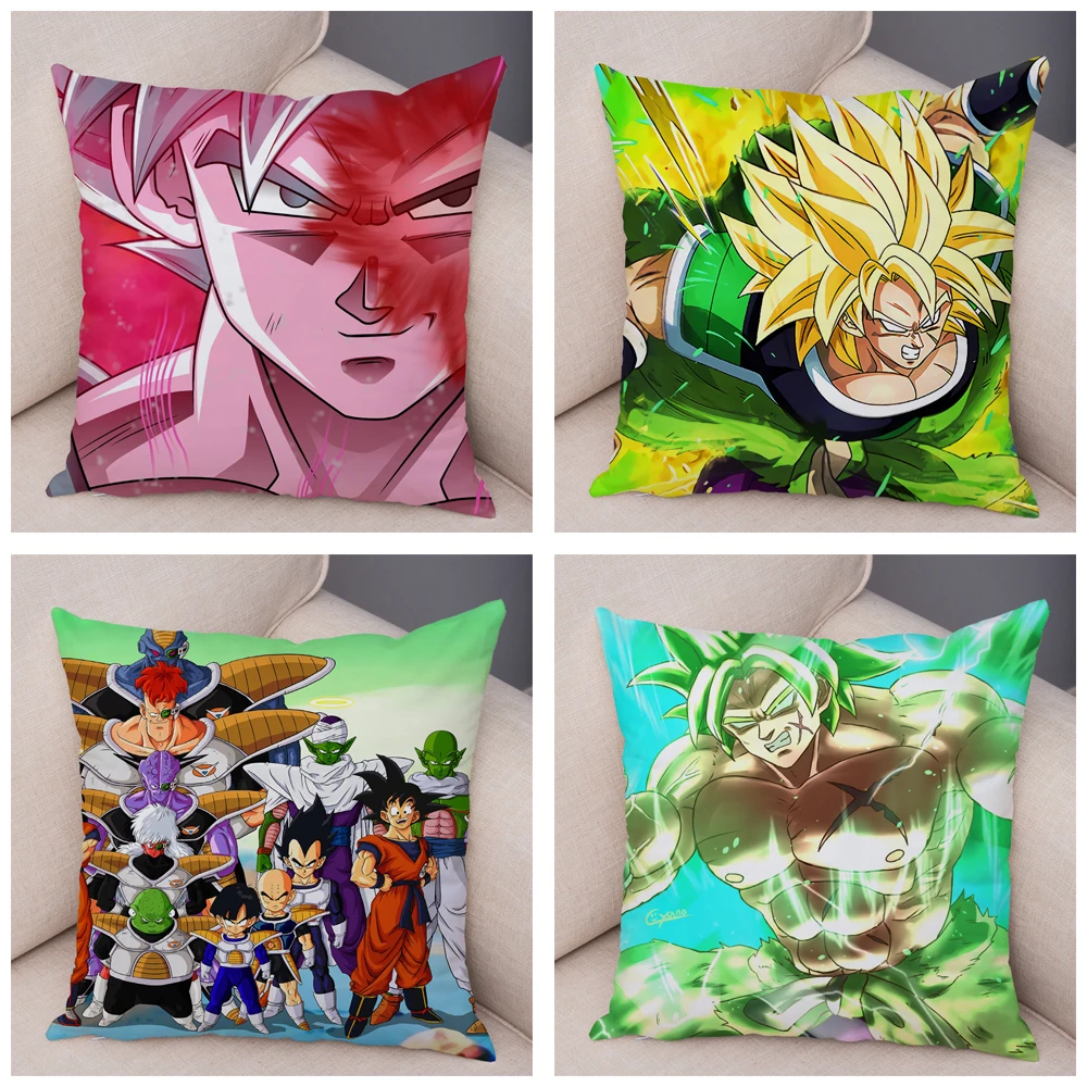 Наволочка Dragon Ball для дивана домашняя короткая плюшевая 45x45 см Декор Япония Аниме Сон Гоку мультфильм Вегета Наволочка Чехол для подушки