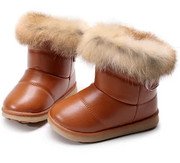 

baby Winter boots Warm Plush Baby Girls Snow Boots Pu Leather Flat Baby Toddler Shoes Outdoor Snow Boots Girls Baby Kids shoes