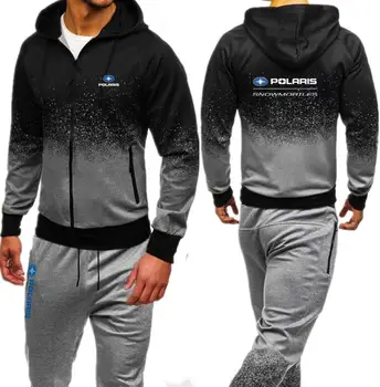 

Polaris Snowmobiles Tribal Men Set Autumn Sweatshirt Mens Tracksuit hooded Jacket Pants Sportswear Man Stand Collar Hoodie