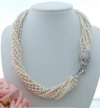 

Jewelry Free Shipping 18'' 8Strands White Pearl Necklace