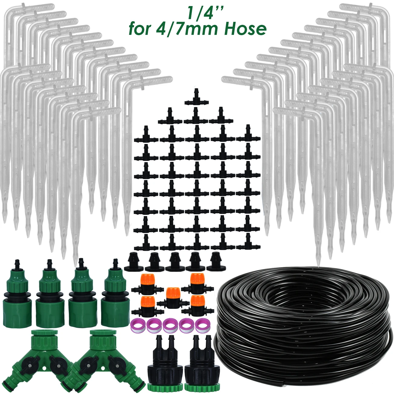 

SPRYCLE 5M-50M 1/4'' Bend Arrow Dripper Micro Drip Irrigation System Potted Automatic Watering Kit Garden 4/7MM Hose Greenhouse