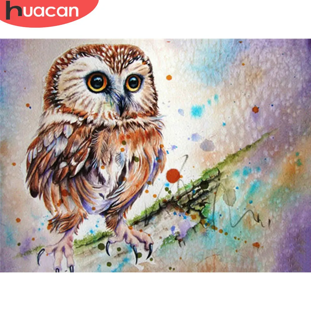 HUACAN Full Square/Round 5d Diamond Painting Owl Mosaic Picture DIY Embroidery Animal Home Decor Craft Kit | Дом и сад