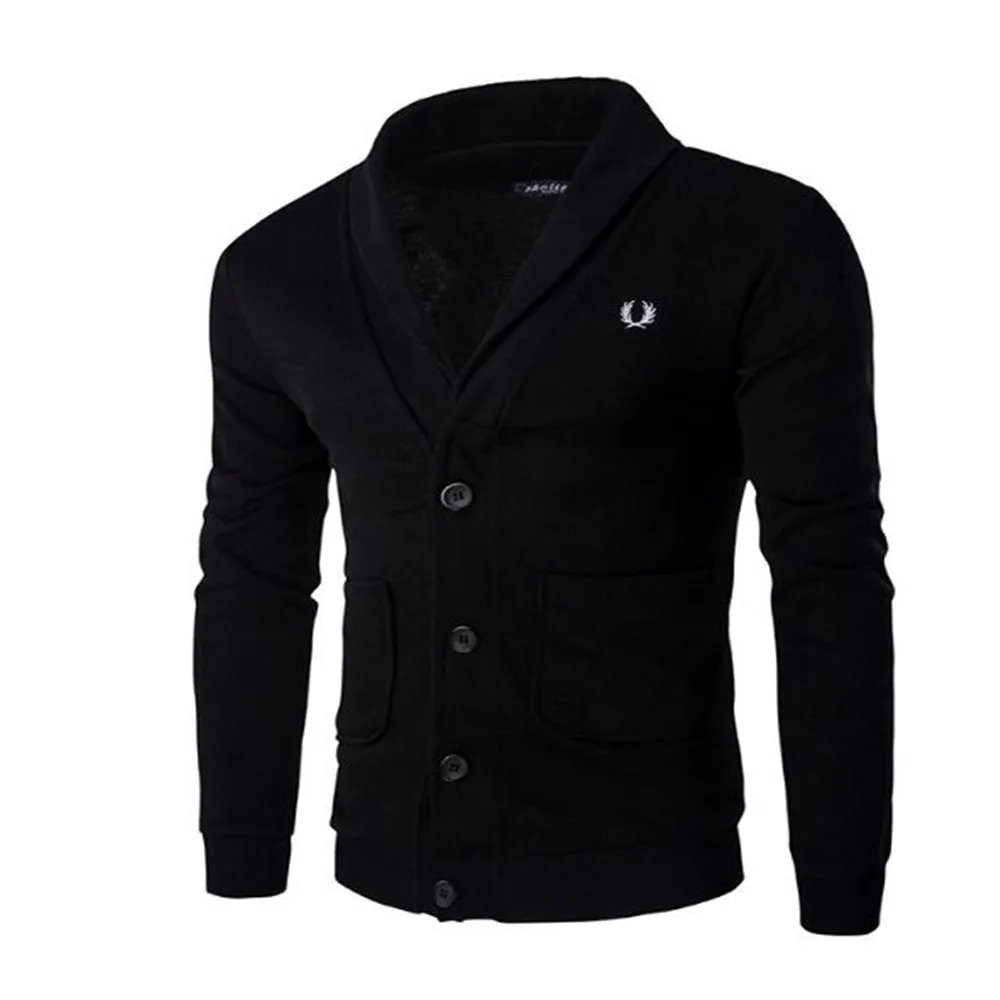 Мужской однобортный Кардиган с V-образным вырезом и вышивкой | Мужская одежда
