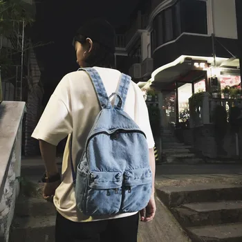 

сумка женская рюкзак рюкзак женский backpack Female Vintage Shoulder Bag Denim Retro Port Wind Harajuku Student Travel Bag