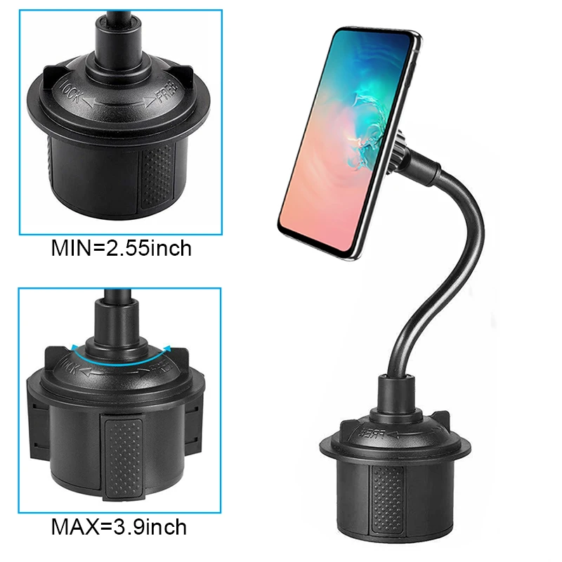 XMXCZKJ Magnetic Car Cup Holder Phone Mount Adjustable Gooseneck Cell Phone Holder for Most Smartphones for Iphone Xiaomi HuaWei