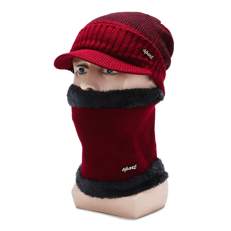 Новые зимние шапки Skullies Beanies с подкладкой толстые вязаные шапочки для мужчин и женщин шерстяной шарф шапки Балаклава шапка-маска