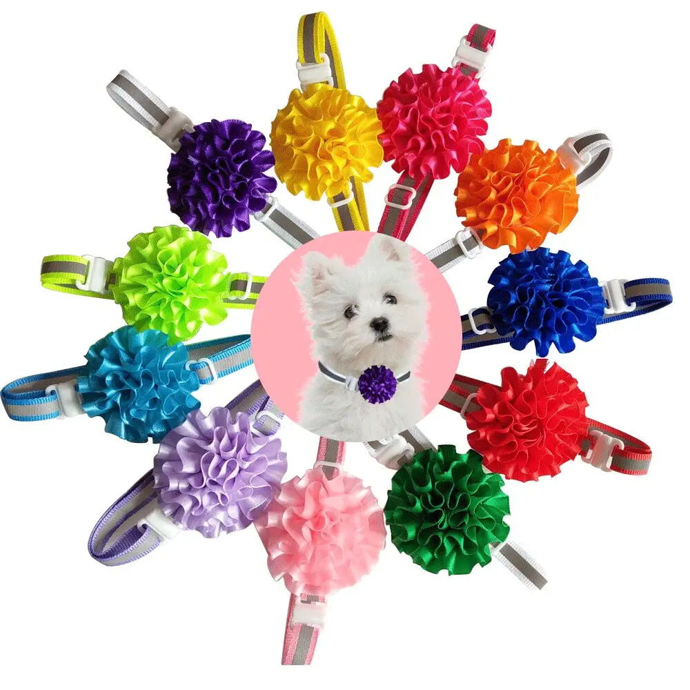 Flowerball bowties 100 шт, модный галстук-бабочка для питомцев, кошек, собак, популярные товары для питомцев, цветочные галстуки-бабочки для домашних животных, ошейник для питомцев, щенков, маленьких собак, аксессуары для ухода - Цвет: Flowerball bowties
