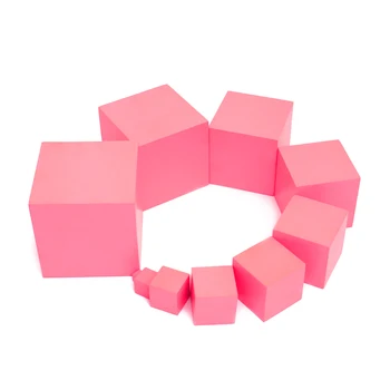 

Montessori Material Sensory Pink Tower Montessori Educational Preschool Training Toys Early Childhood Learning Wooden Toys L466F