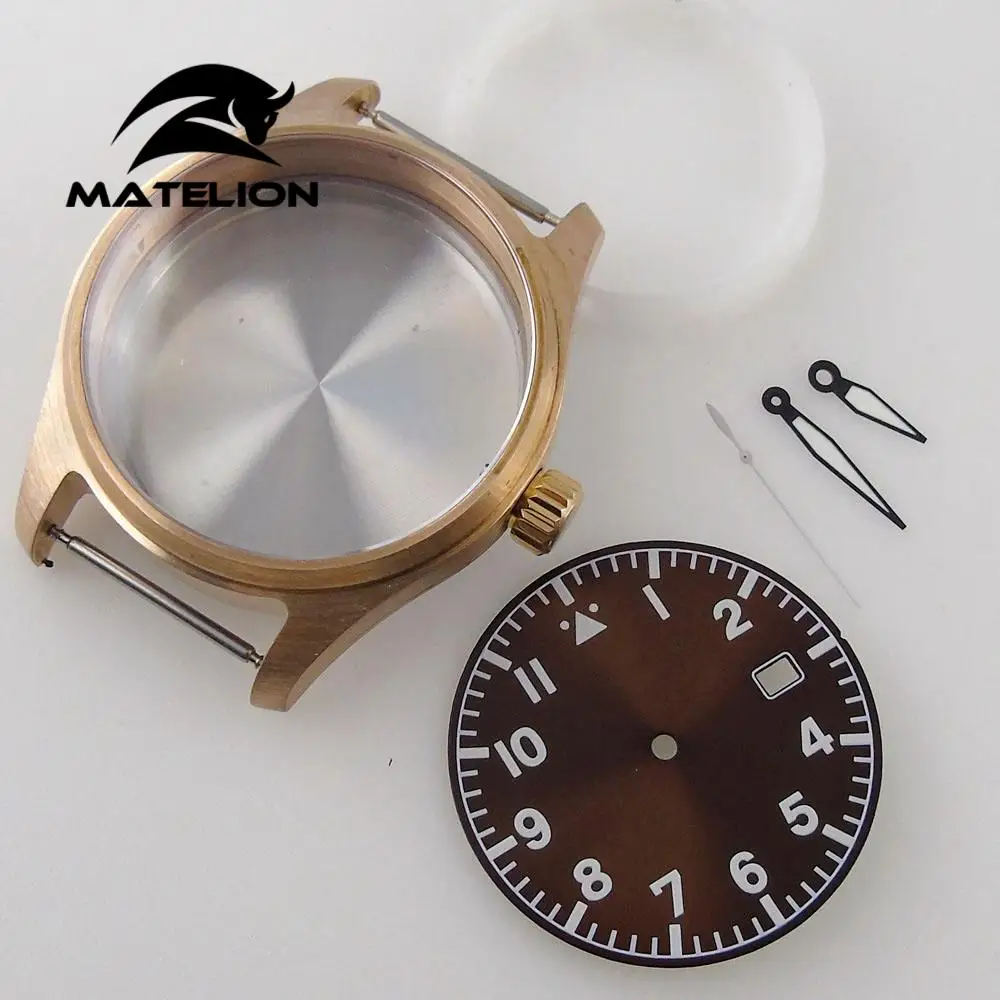 39mm Cusn8 Solid Bronze Sapphire glass Watch Case Fit For NH35 NH35A