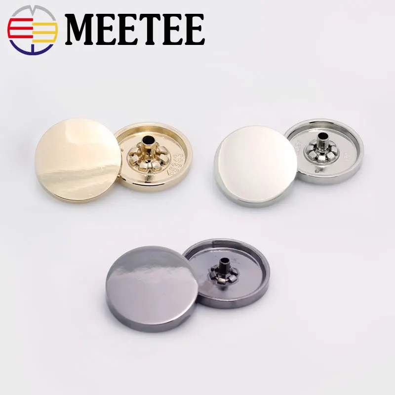 Meetee 10set 15-25mm Circular Flat Metal Button Handbag Purse Coat Clothing Snap Buttons DIY Hand Craft Garment Accessory D3-8+ | Дом и сад