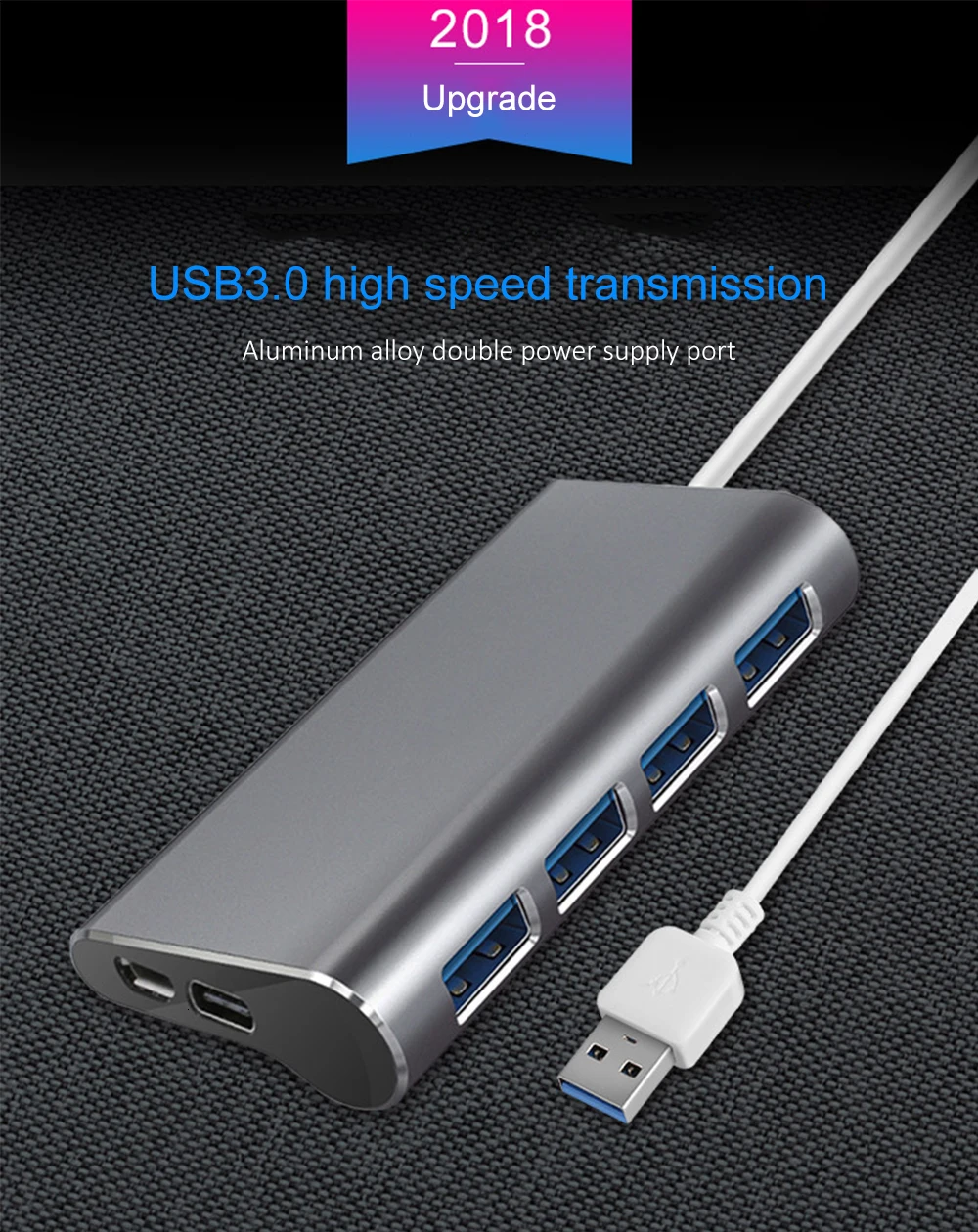 CHYI Aluminum Alloy Hub USB 3.0 4 Port High Speed USB Hab Splitter Rose Gold Adapter For For Macbook PC Computer Accessories