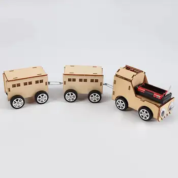 

Electric Wooden Train Puzzle Construction Kit DIY Assembling 3D Model Science experiment Early Learning Aids Educational Toys
