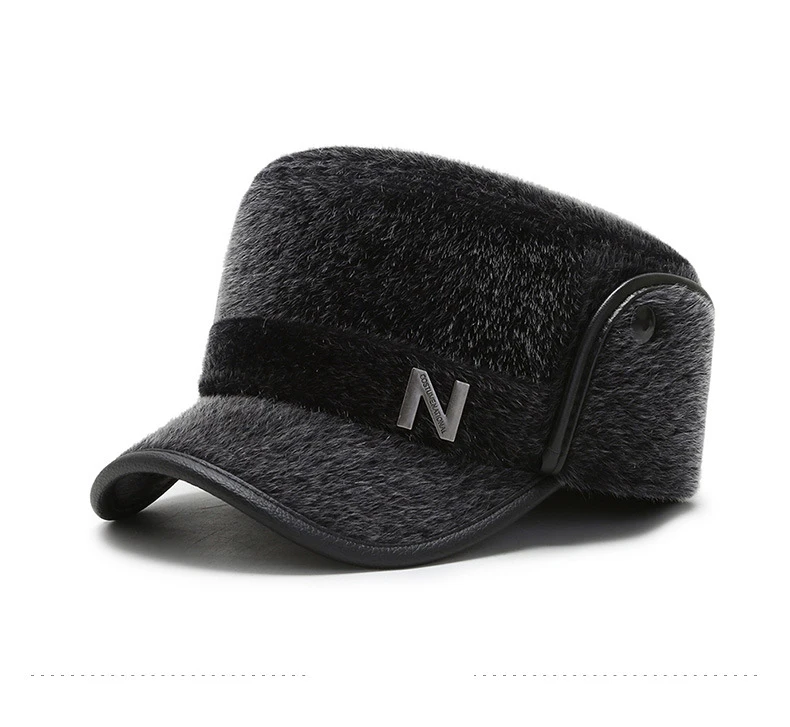 Winter Baseball cap For Men Warm Ear Protection Hat Outdoor Snow Ski Hat Snapback Dad Cap gorras