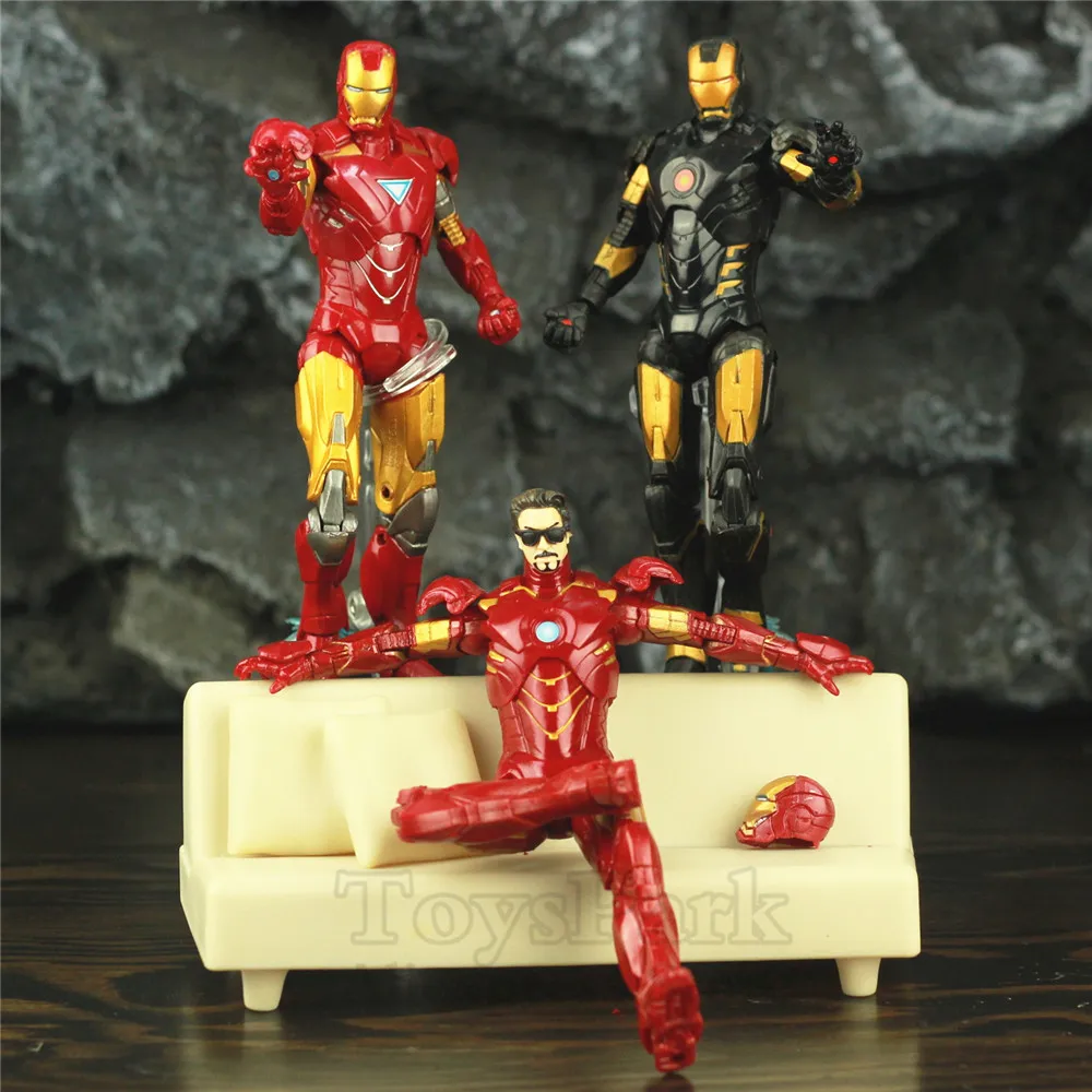 Leyendas De Marvel Capitán América Ironman MK43 MK42 MK4 MK6 Dorado Figura Suelta-Negro