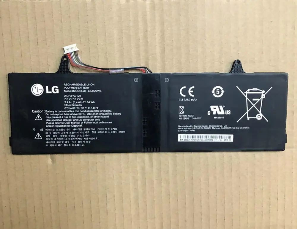 Новые оригинальные Батарея для LG 15U340 LBJ722WE 2lCP3/73/120 7,6 V 25.84WH