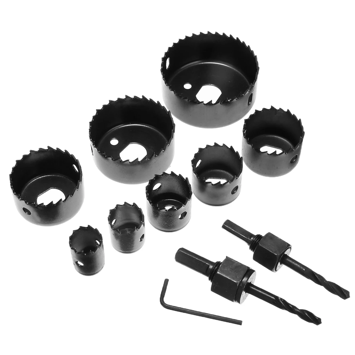 Mayitr 11Pcs Hole Saw Cutting Kit Wood Carbon Steel Cutter Circular Drill Bits Power Tool Accessories 19-64mm