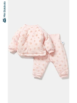 

Minibalabala Newborn cotton suit boys and girls baby two-piece 2019 winter new baby clothes set