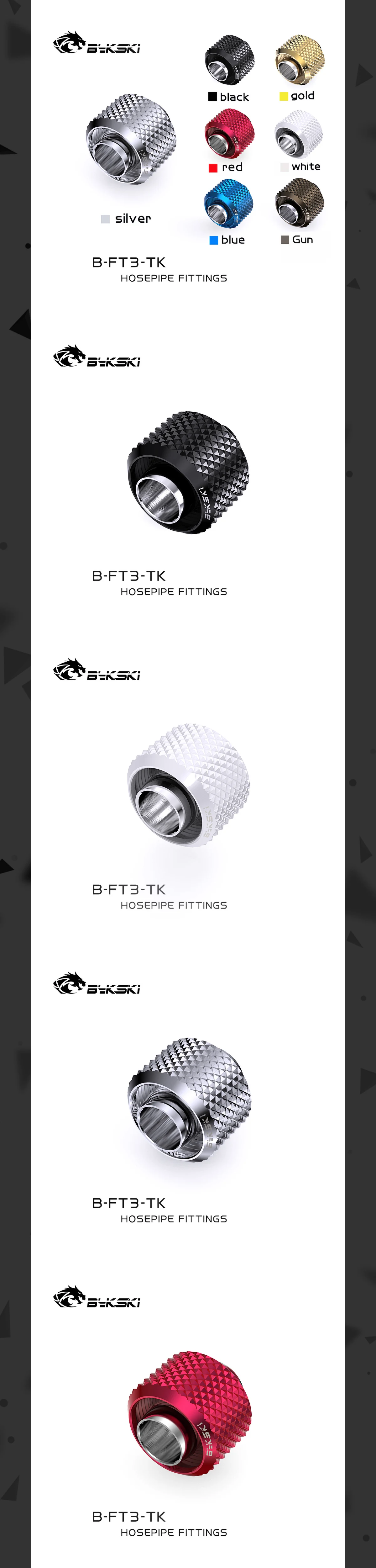 Bykski Soft Tube Fitting For 10x13 10x16 13x19mm , Hose Pipe G1/4" Connector Adapter ,  B-FT3-TN B-FT3-TK B-FT4-TK  
