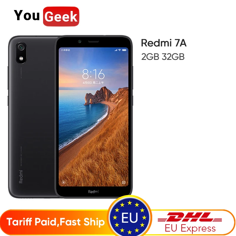 Xiaomi Redmi 7A смартфон с восьмиядерным процессором Snapdargon 439 ОЗУ 2 Гб ПЗУ 32 ГБ 4000 мАч 13