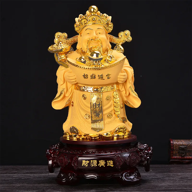 

Velvet Placer Gold Paper God of Wealth Resin Crafts May Wealth Come Generously to You Gold the God of Wealth Decoration Shop Ope