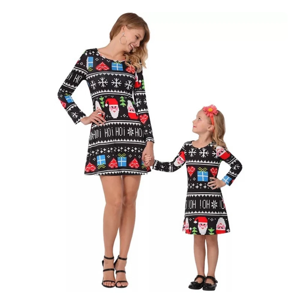 Christmas Snowflake LOOZYKIT/платье для мамы и дочки; Новинка г.; осенние рождественские Семейные комплекты; рождественские пижамные платья; Рождественская одежда - Цвет: Christmas Snowflake