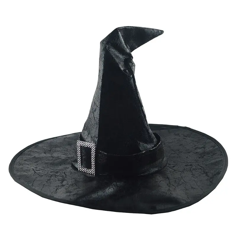 Хэллоуин волшебник, ведьма шляпа маскарад Вечерние Кепки маскарадный костюм Косплэй аксессуар Декор E65B - Цвет: Черный