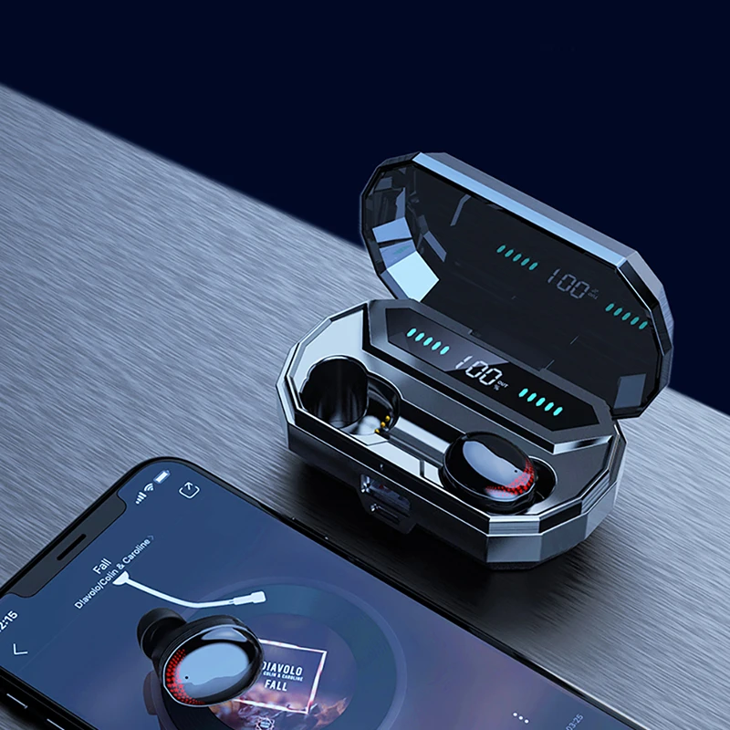 TWS отпечатков пальцев сенсорные Bluetooth наушники Беспроводная гарнитура HIFI стерео мини игровые спортивные наушники Поддержка iOS Android телефоны
