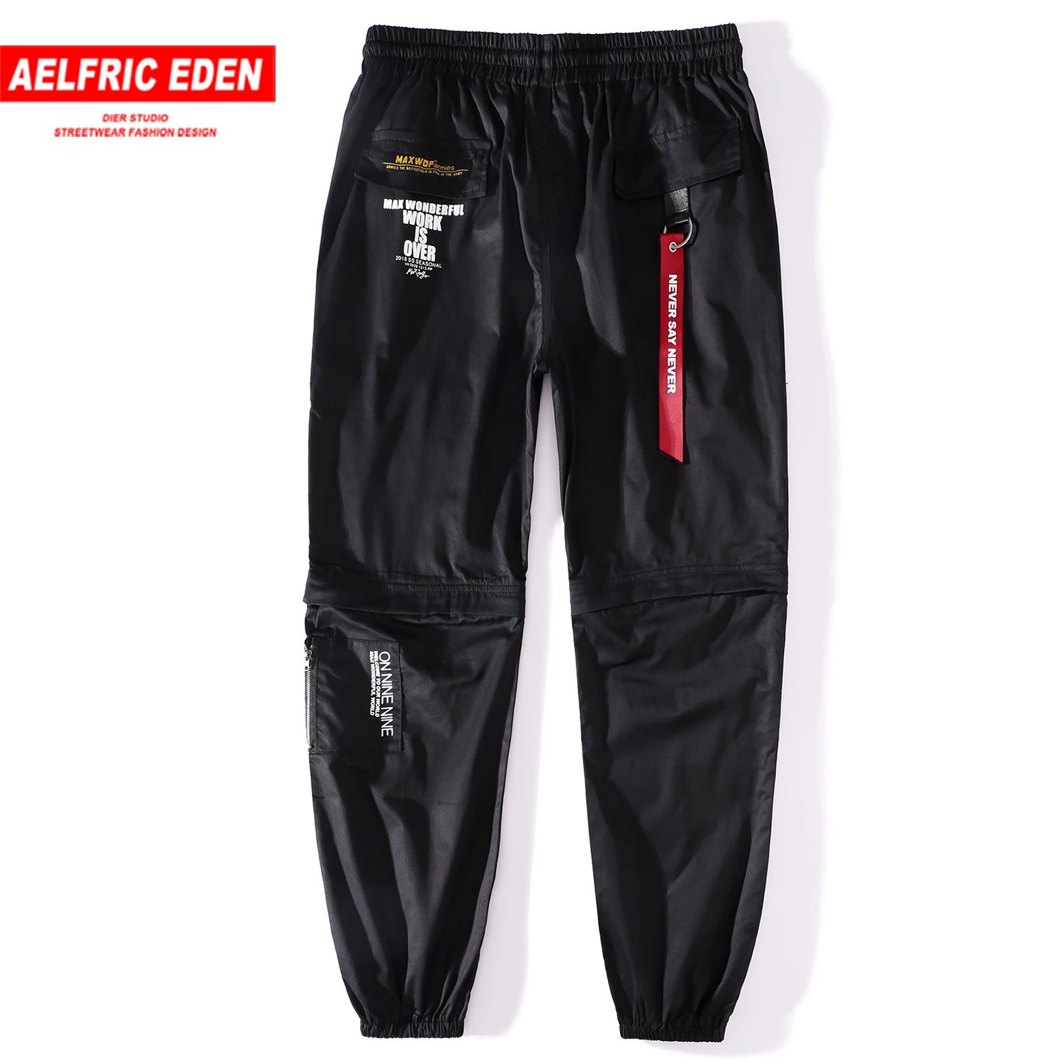 Aelfric Eden съемные мульти штаны карго с карманами мужские Harajuku Хип Хоп повседневные уличные Джоггеры мужские тренировочные штаны с резинкой в