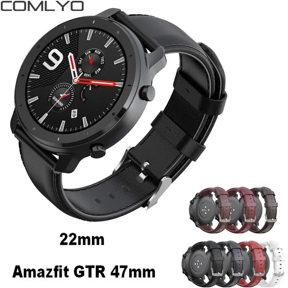 Ремешок кожаный для Xiaomi Huami Amazfit GTR смарт браслет часов 47 мм|Смарт-аксессуары| |