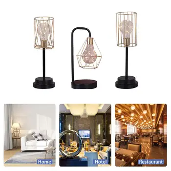 

Geometric Iron Diamond Lamp Small Night Light Bedside Table Lamp For Home Bedroom Decoration