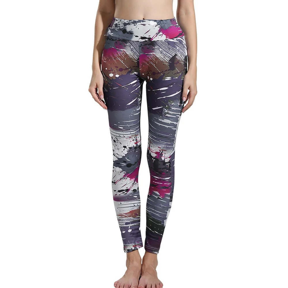 Currently Available Amazon Eaby Autumn And Winter Hot Selling Ink 3D Printed Athletic Pants Tight-Fit Quick-Dry Yoga Pants Women