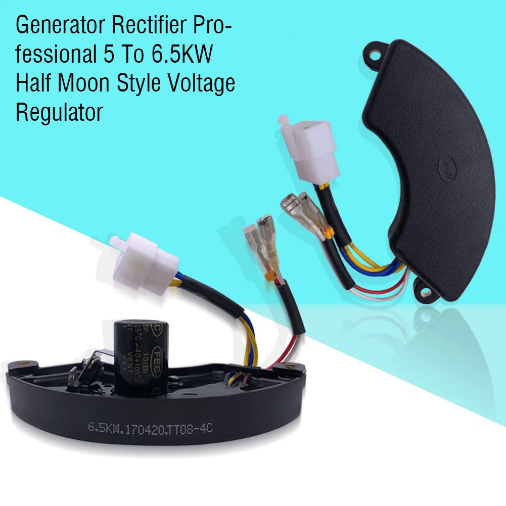 

Black Generator Rectifier 5 To 6.5KW Professional Practical Half Style Stablelizer Voltage Regulator Universal Replacement