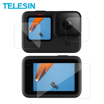 

TELESIN 3Pcs Tempered Glass Screen + Lens Protector Film 2.5D Ultrathin Full Coverage for GoPro Hero 9 Black Camera Accessories