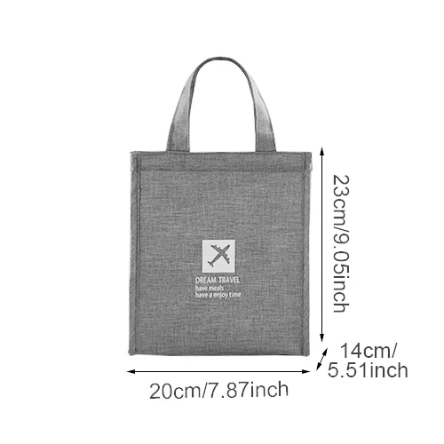 Gray S Lunch Bag WENYUJH Сумка-переноска для ланча термальная еда свежий Bento мешочек офисный напиток для пикника холодная изоляция Органайзер сумка аксессуары Поставка - Цвет: Gray S Lunch Bag